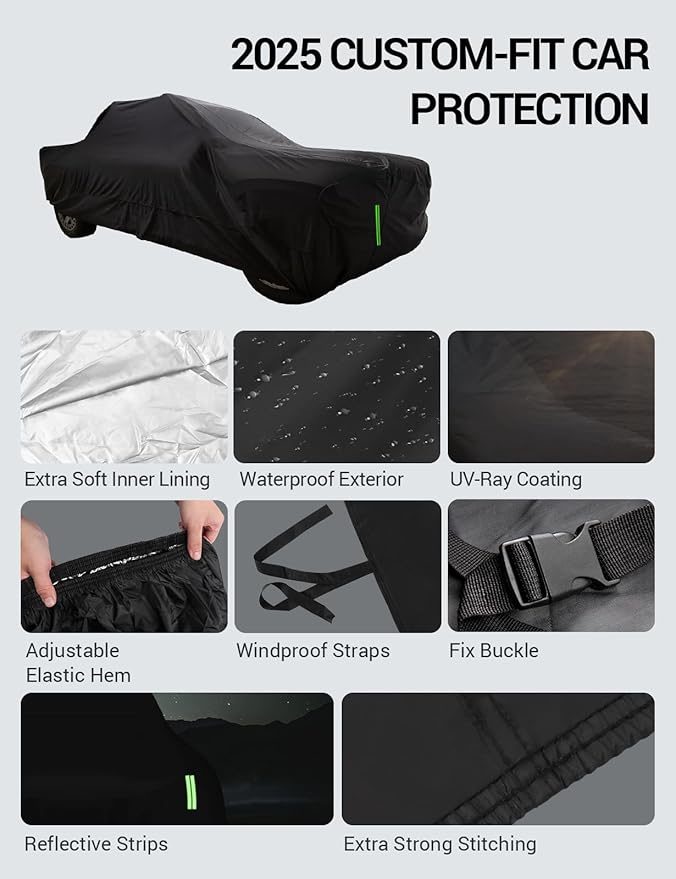 Proadsy Car Cover for Rivian R1T 2025 2024 2023 2022 Windproof All Weather - Image 8