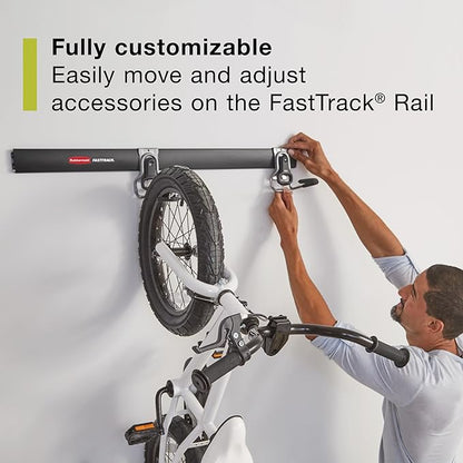 Rubbermaid 20-Piece FastTrack Garage Wall-Mounted Storage Kit 5 Rails and 15 - Image 5