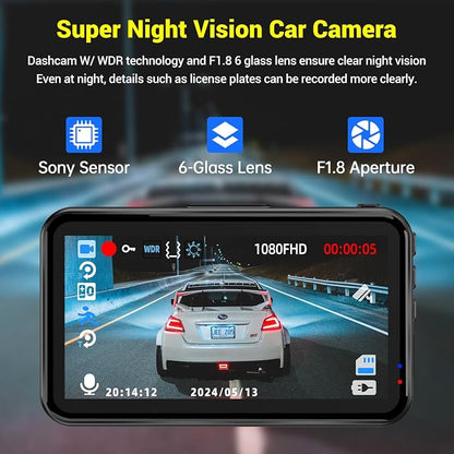 Dash Cam, Dash Camera for Cars 1080P FHD Dashcam DVR Car Camera Dash Cam Front - Image 2