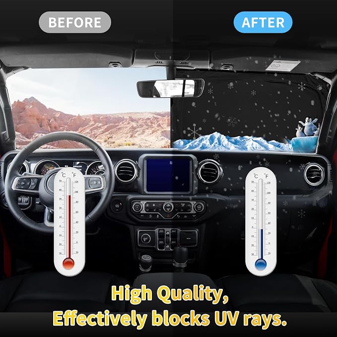 Sun Shade Sunshade for Jeep Compass Windshield Cover, 4-Layer Front Window - Image 5
