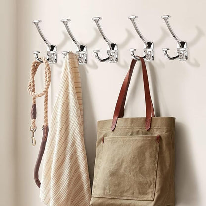 Large Wall Double-Sided Hook 5 Pack Polished Nickel Hook Decorative Heavy Duty - Image 5