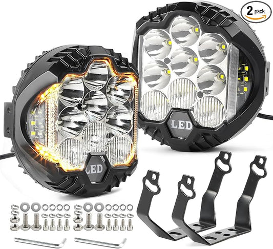 LIGBT 2PCS 7 Inch Round LED Offroad Light by LIGBT