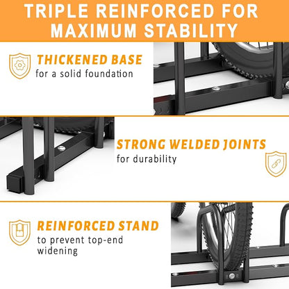Ultrawall Bike Storage Rack for Garage, 5 Bikes Floor Bike Stand, Bicycle - Image 4