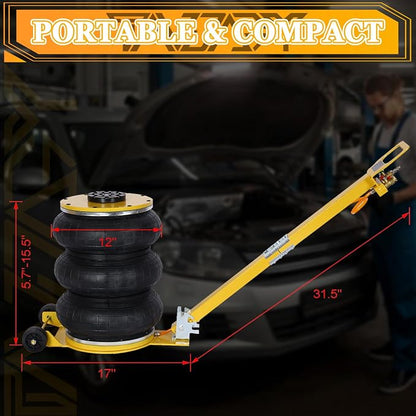 5T Triple Bag Air Jack 11000lbs Pneumatic Jack 3s Fast Lift Up 16in Airbag Jack - Image 7