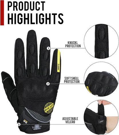 BORLENI Motorcycle Riding Gloves Touch Screen Full Finger Glove Motocross Road - Image 5