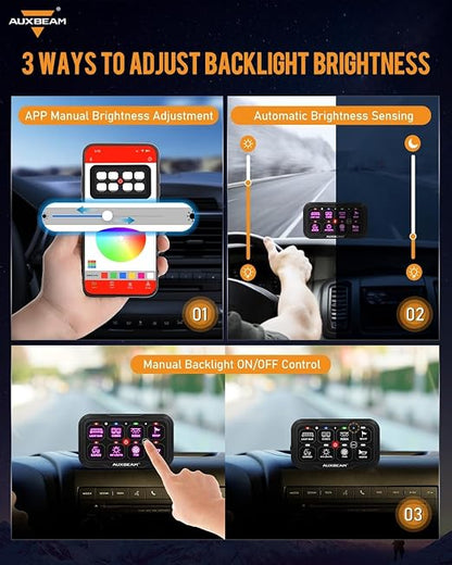 Auxbeam 8 Gang Switch Panel Bluetooth RGB AC-800 - Image 6