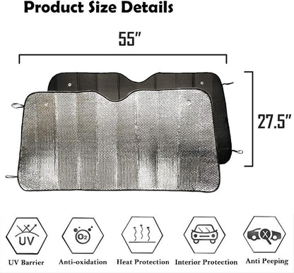 Big Ant Windshield Sun Shade UV Rays Sun Visor Shade, Auto Front Windshield - Image 2