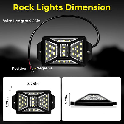 8 Pods 216 LEDs White Rock Lights - Image 5