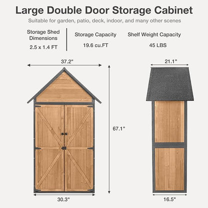 Outdoor Storage Shed with Floor and Waterproof Roof - Image 2