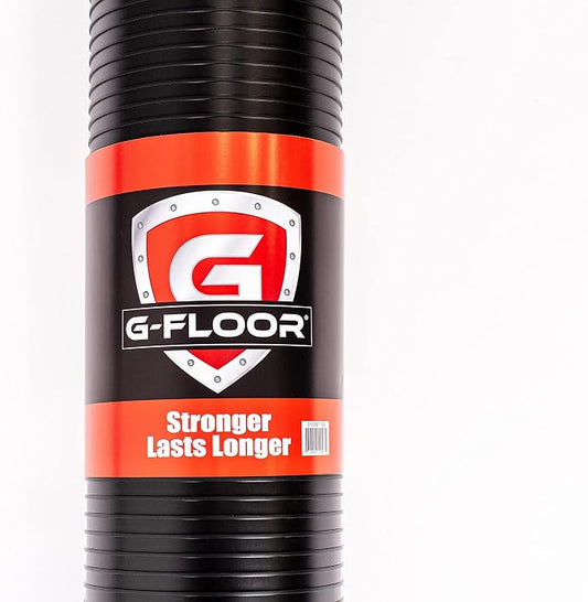 G-Floor Garage Flooring 5' x 10' Midnight Black Ribbed Channel Vinyl Protector by G-Floor