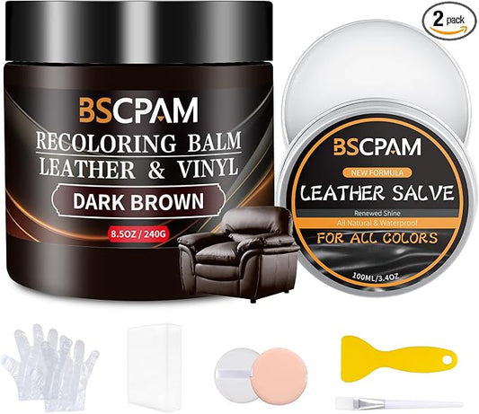 Dark Brown Leather Recoloring Balm by BSCPAM