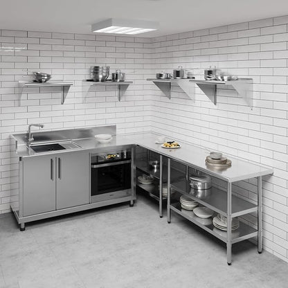 AmGood 24" Long X 16" Deep Stainless Steel Wall Shelf | NSF Certified | - Image 2