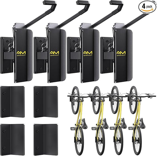 AM alphamount Swivel Bike Wall Mount, Metal Wall Bike Rack by AMalphamount
