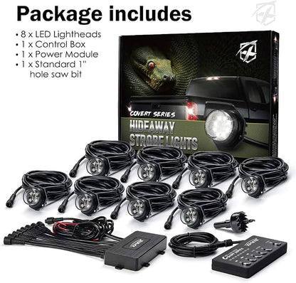Xprite Red Blue LED Hideaway Strobe Police Lights Kit, 20 Flashing Patterns - Image 7