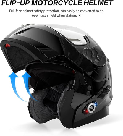 Motorcycle Helmet Bluetooth 5.0 Integrated New EPS FreedConn BM2-S Modular Flip - Image 5