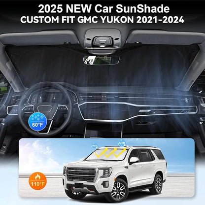 Custom Windshield Sunshade for 2021 2022 2023 2024 2025 GMC Yukon XL - Image 4
