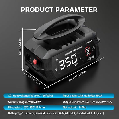 35 Amp Battery Charger, 6V/12V/24V Smart trickle Charger, car Battery Charger - Image 4