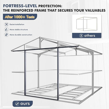 10x12 Metal Shed with Floor Frame Kit & Reinforced Construction - Image 5