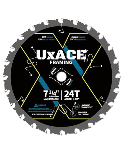 7-1/4-Inch 24-Tooth Circular Saw Blade by UXACETOOLS
