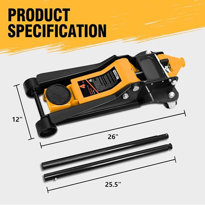 DNA MOTORING Low Profile Hydraulic Trolley Service/Floor Jack, 4 Ton Capacity - Image 5