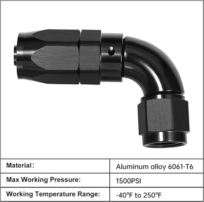 EVIL ENERGY 6AN 90 Degree One Piece Full Flow Hose End Fitting Swivel - Image 3