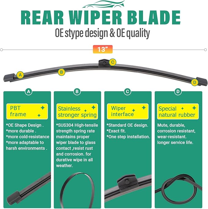 26" 26" 13" Windshield Wiper Blades Replacement - Image 4