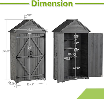 39.56"x 22.04"x 68.89" Outdoor Storage Cabinet - Image 2