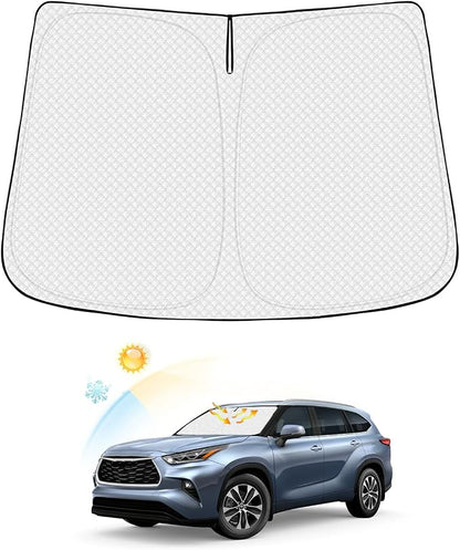 Windshield Sun Shade for Toyota Highlander 2020-2025 2026 Accessories Thicken by Canvcle