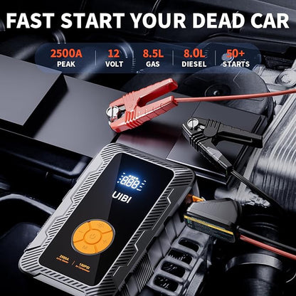 X6 Jump Starter with Air Compressor 150PSI, 2500A Car Battery Jumper Starter - Image 2