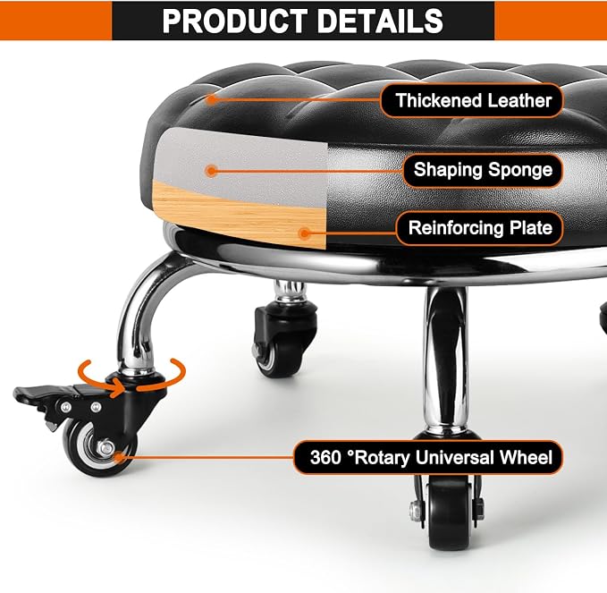 Low Rolling Stool, Low Stool - Image 5