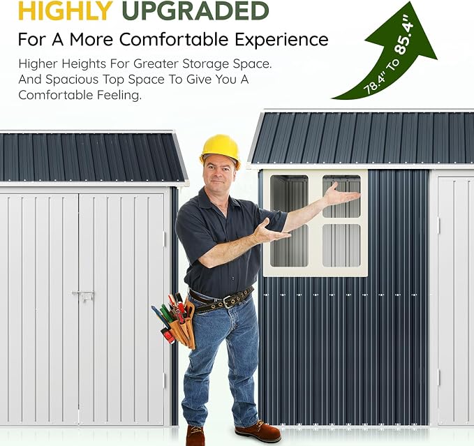 Breezz 6X8FT Outdoor Steel Storage Shed - Image 3