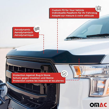 OMAC Front Bug Shield Hood Deflector Guard fits Hyundai Tucson 2010-2015 Smoke - Image 3