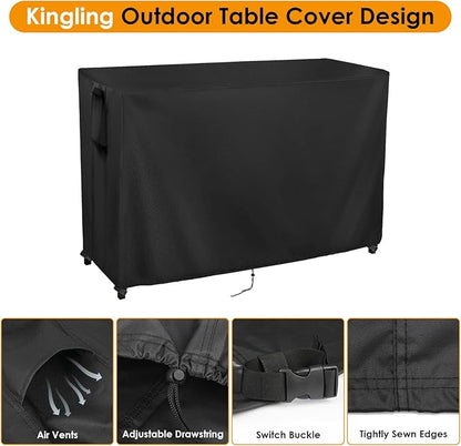 Kingling Outdoor Table Cover for Bar Table, 72 Inch Waterproof Patio Bar Cover - Image 2