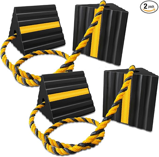 Rubber Wheel Chocks for RV Trailer Camper Truck Car Aircraft Boat, Versatile by HOXWELL