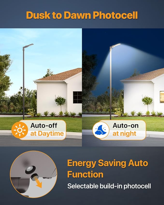 Led Parking Lot Light 400W 60, 000LM Slip Fitter Street Pole Light - Image 4