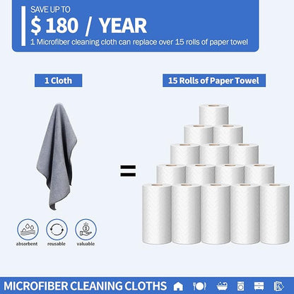 HOMERHYME Microfiber Cleaning Cloths, 8 Pack Cleaning Rags, Lint-Free 300GSM - Image 5