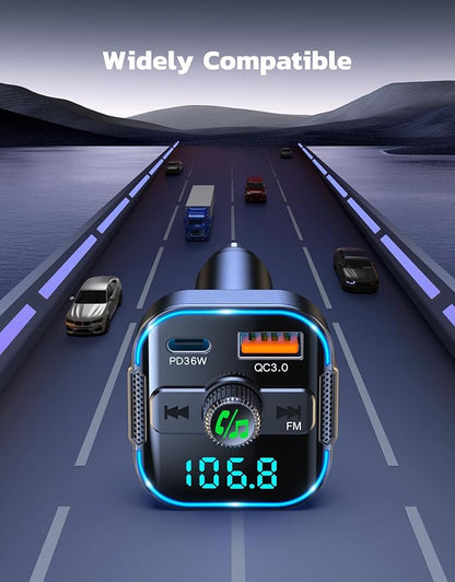Bluetooth 5.3 Car Adapter【PD 36W+QC3.0 18W】, 2-in-1 FM Bluetooth Transmitter - Image 6