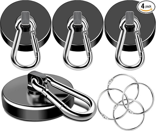 MIKEDE Strong Magnetic Hooks Heavy Duty, 200LBS+ Black Swivel Neodymium Magnets by MIKEDE