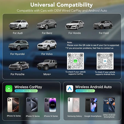 Wireless CarPlay Adapter 2025, Convert Wired to Wireless CarPlay Adaptor - Image 4