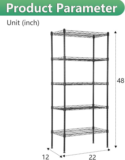 BestOffice Garage Shelving 5 Tier Metal Storage Shelves 750lbs Weight Capacity - Image 3