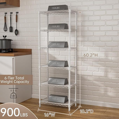 SINGAYE 6 Small Wire Shelves Kitchen Pantry Close Home Organizers and Storage - Image 3