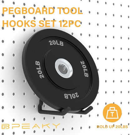 Heavy Duty Pegboard Hooks 12PC - Image 3