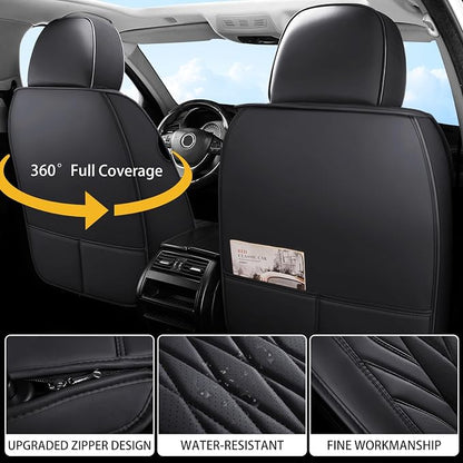 WELLDO Car Seat Covers Front Seats, Leather Seat Covers - Image 2