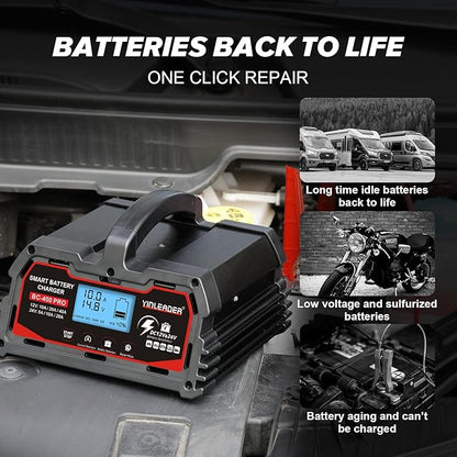 Battery Charger 40A, 12V/24V Lead Acid Smart Battery Charger, 12V LiFePO4 Car - Image 4