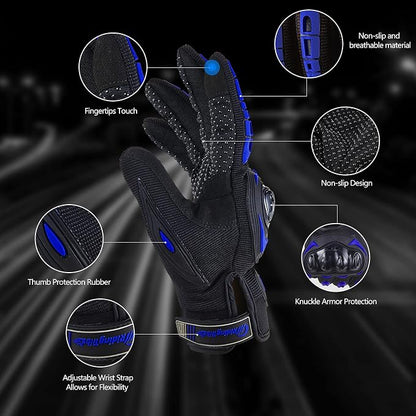 Motorcycle Gloves for Men and Women Full Finger Touchscreen Mountain Dirt Bike - Image 2