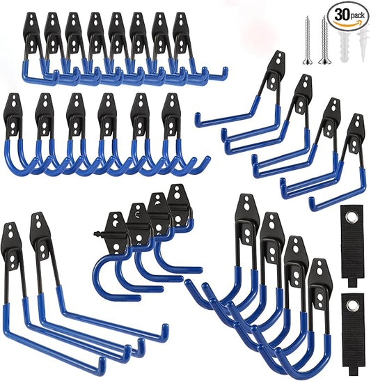 Garage Hook Heavy Duty Wall Storage Hangers, 30 Pack Garage Storage Hooks Steel by Unknown