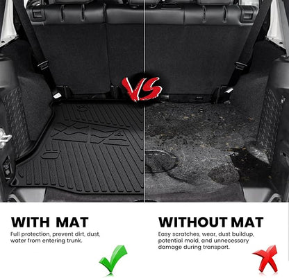 LASFIT Trunk Mat for Jeep Wrangler 2011-2018 JK Unlimited 4-Door All Weather - Image 4
