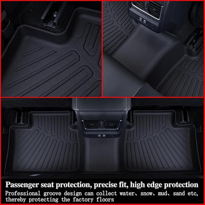2 Rows Floor Mats for 2025 Nissan Armada 7 and 8 Passenger Models, TPE All - Image 5
