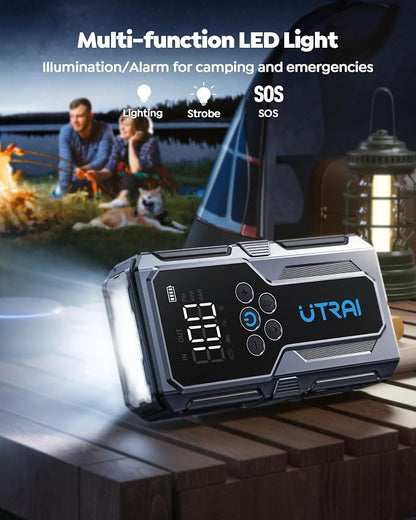 Car Jump Starter with Air Compressor, UTRAI 4000A 150PSI Car Jump Starter 12V - Image 5