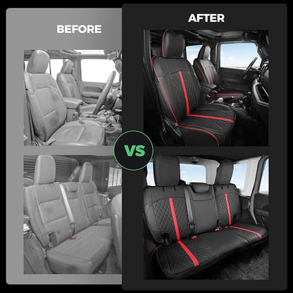 for Jeep Wrangler Seat Covers 4Door JL 2018 2019 2020 2021 2022 2023 2024 2025 - Image 6